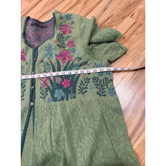 Gudrun Sjoden floral knit long vest cardigan size XXL - Picture 5 of 6